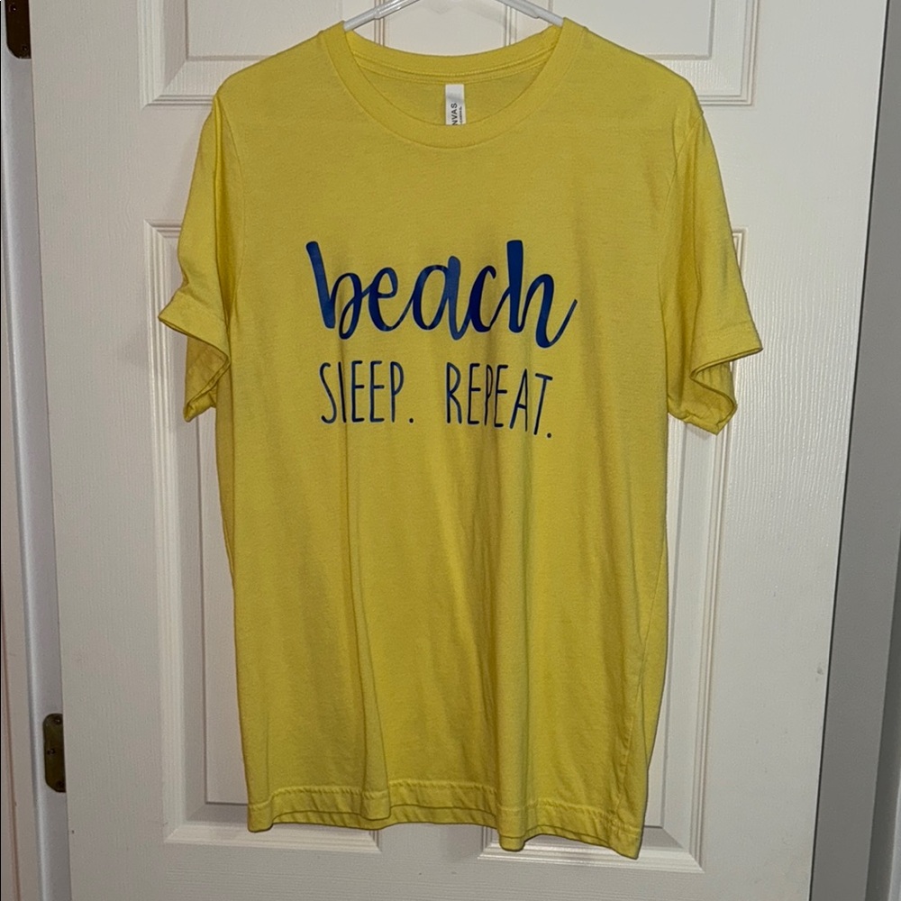 Bella Canvas Yellow Tee with Blue Print